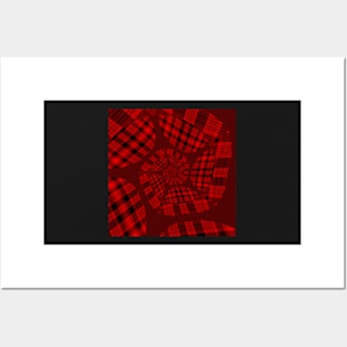 Red pattern originated from tartan Posters and Art